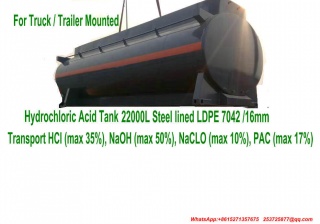 Conteneurs de réservoir portatifs d'OIN de réservoir d'acide chlorhydrique monté par remorque de camion de Custermizing