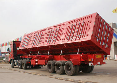 Chine Remorque latérale de verseur - de déchargeur camion de remorque résistant semi pour le sable - axes du transport de mine 3 50 -60T fournisseur